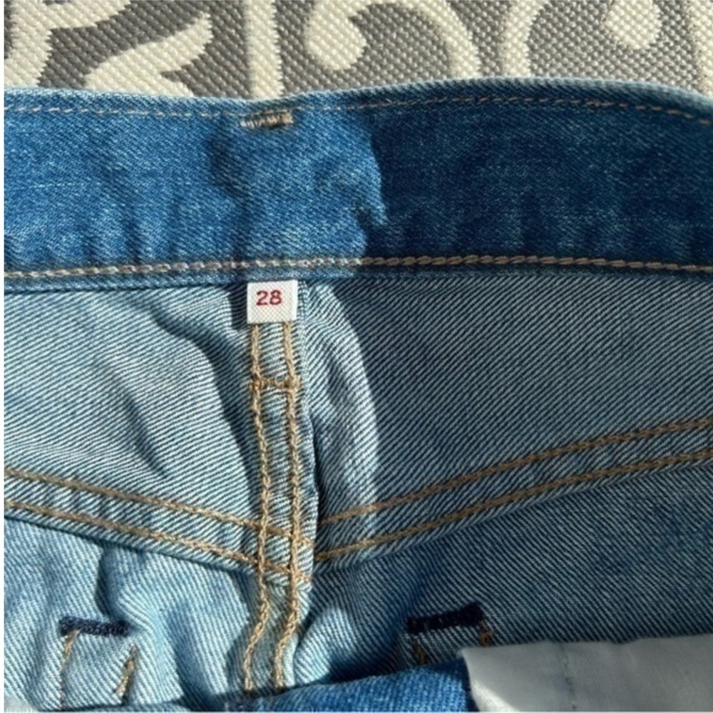 ✨Anthropologie Levi's Blue Denim Mini Patchwork Vintage Style Skirt - Picture 10 of 11